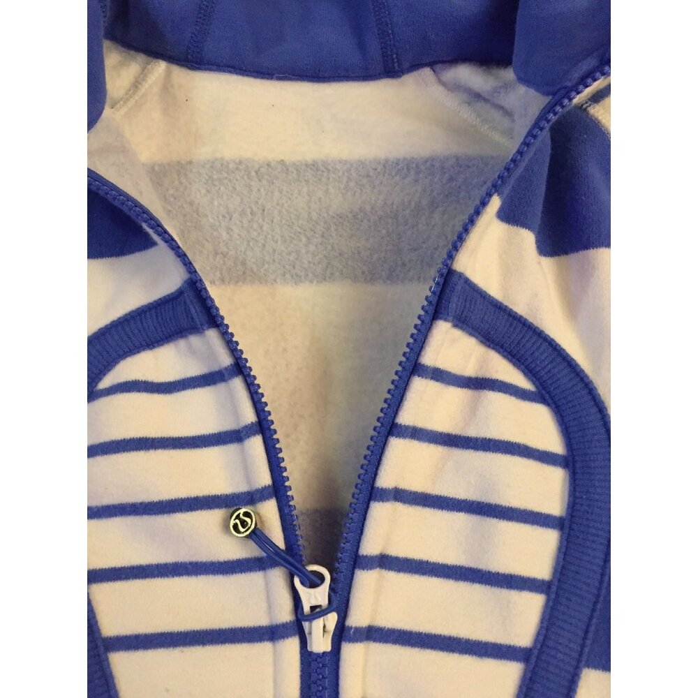 Lululemon Blue/white Stripped Hoodie Jacket Size: 2 - Picture 5 of 6